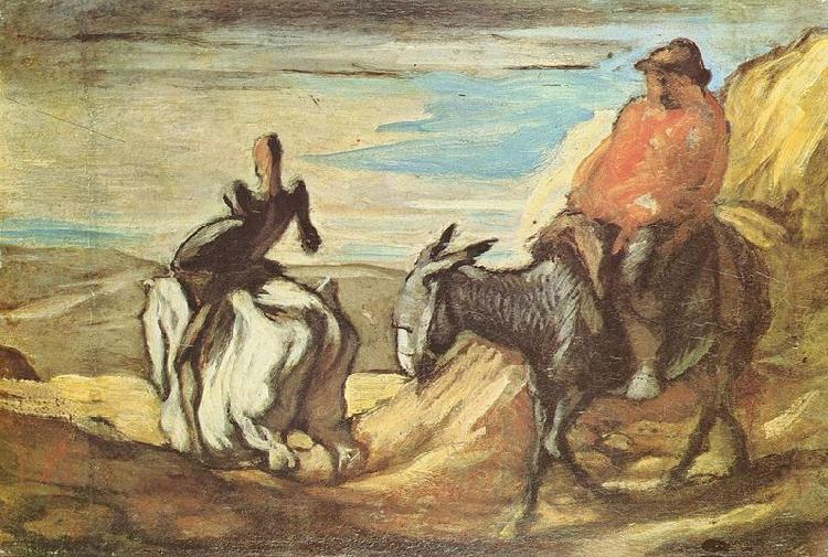 Sancho Pansa und Don Quichotte im Gebirge, Honore Daumier
